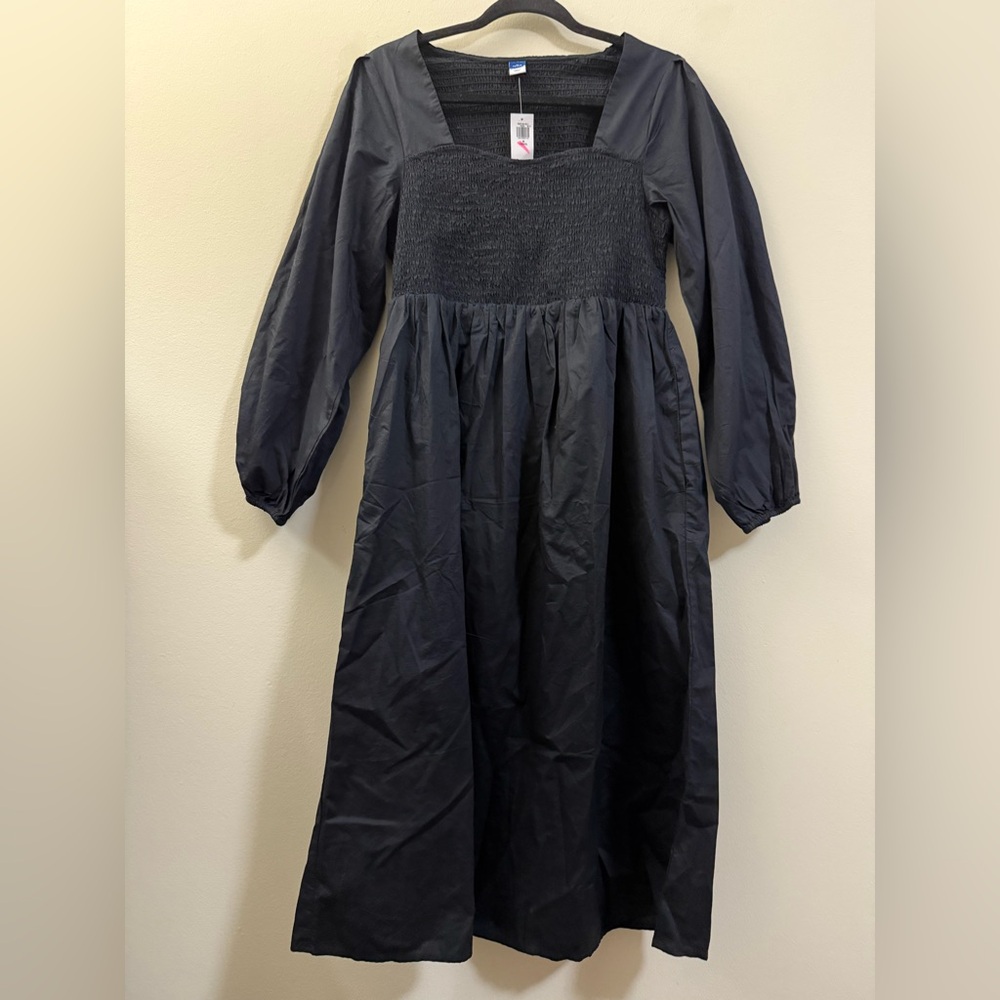 NWT Old Navy‎ Balloon Sleeve Maxi Dress in Black - M PETITE